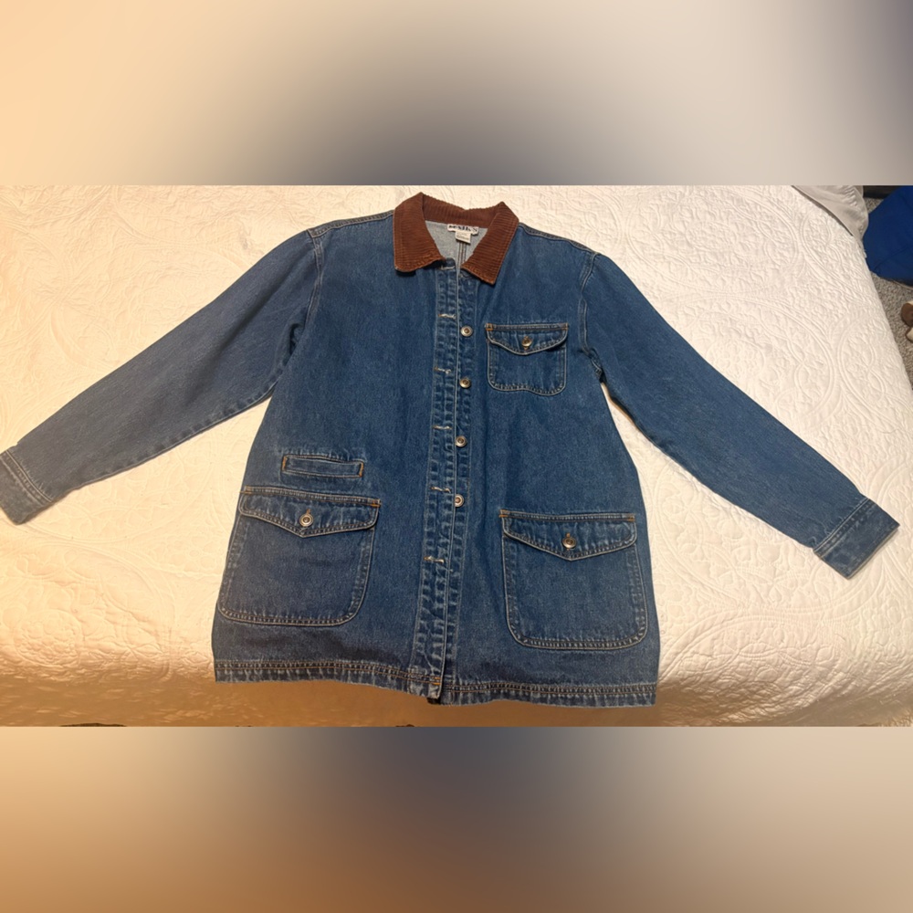 Vintage 90s Haiks Denim Barn Jacket Corduroy Collar- Size L